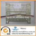collapsible metal welded galvanized wire mesh warehouse turnover container cage
